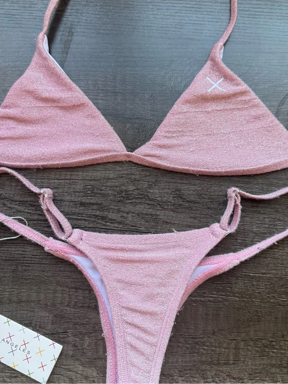 Boutine LA shimmer minimal bottom and stride top sz small pink